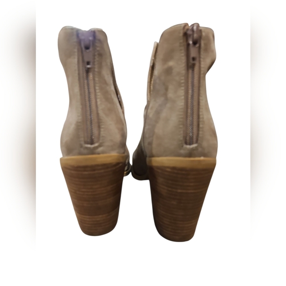 Abound SZ 9.5 Cowgirl Chic Tan Callan Bootie Back Zip 3.5" Block Heel 4.5" Shaft - Picture 3 of 9